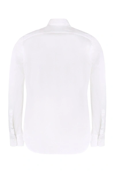 Shop Canali Cotton Shirt In White