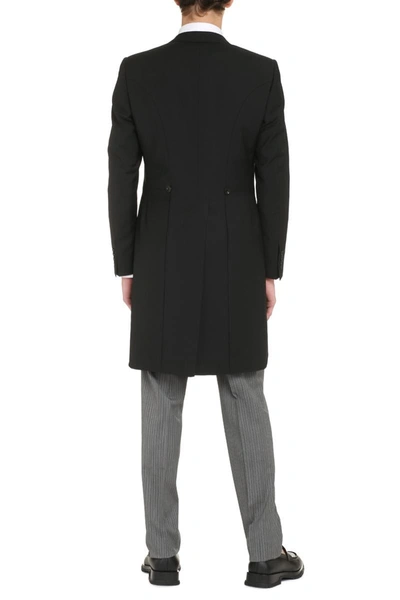Shop Canali Wool Tailored Jacket In Black