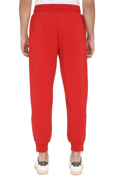 Shop Casablanca Logo Detail Cotton Track-pants In Red