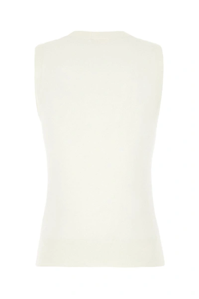 Shop Chloé Sleeveless Wool Top In White