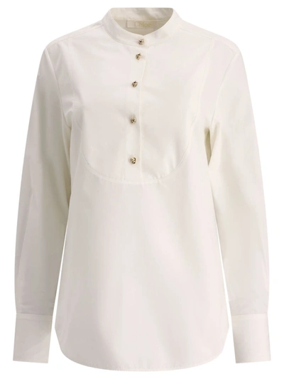 Shop Chloé Tuxedo Shirt In White