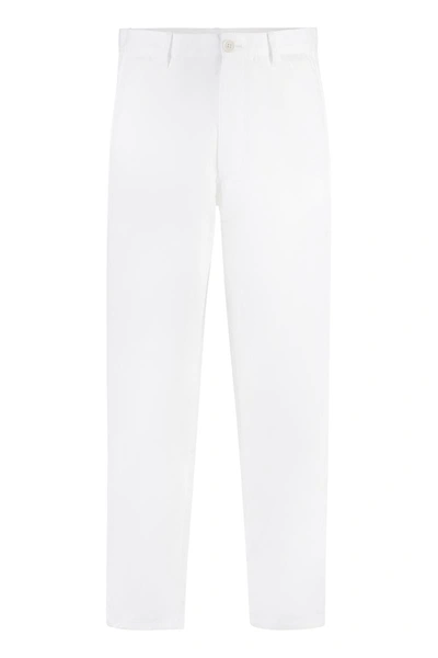 Shop Comme Des Garçons Cotton Trousers In White