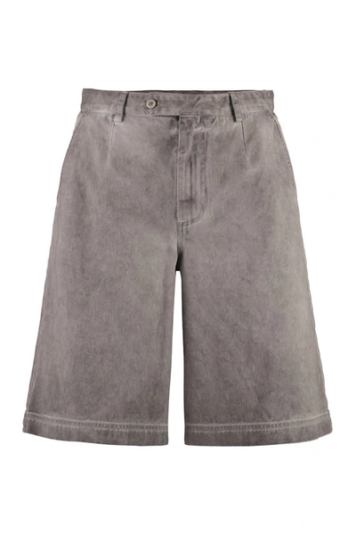 Shop Dolce & Gabbana Cotton Bermuda Shorts In Grey