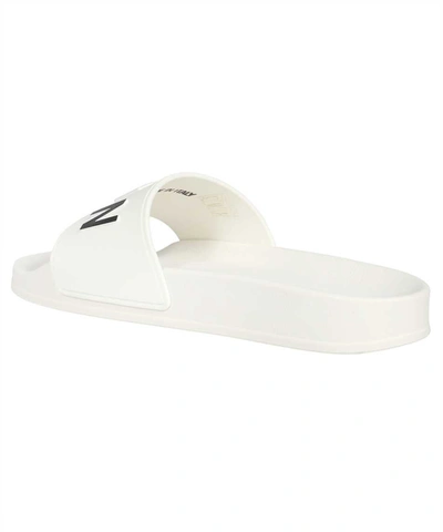Shop Dsquared2 Be Icon Rubber Slides In White