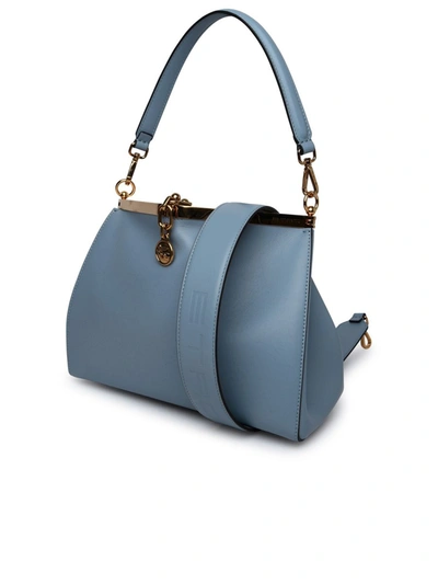 Shop Etro Light Blue Leather Bag