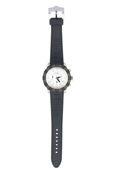 Shop Fendi Rubber Bracelet Watch In Black