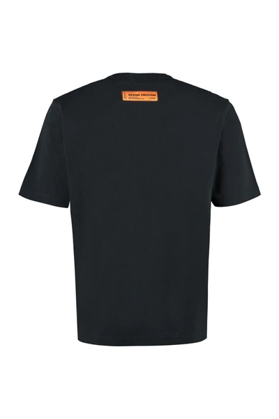 Shop Heron Preston Printed Cotton T-shirt In Black