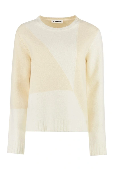 Jil Sander Crew-neck Wool Sweater In Neutral