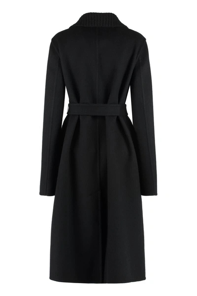 Shop Jil Sander Wool And Angora Coat In Black