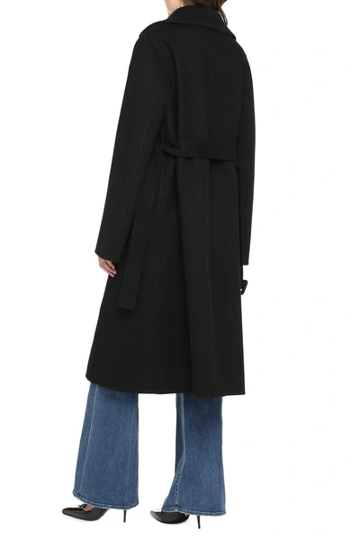 Shop Jil Sander Wool And Angora Coat In Black
