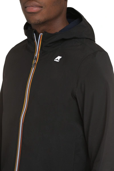 Shop K-way Jacko Technical Fabric Hooded Jacket In Black