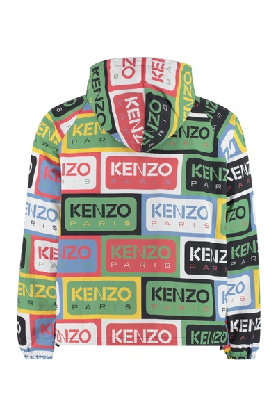 Shop Kenzo All-over Logo Raincoat In Multicolor