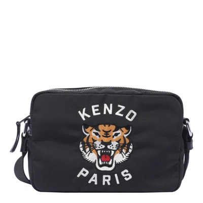 Shop Kenzo Tiger Print Bag In Black