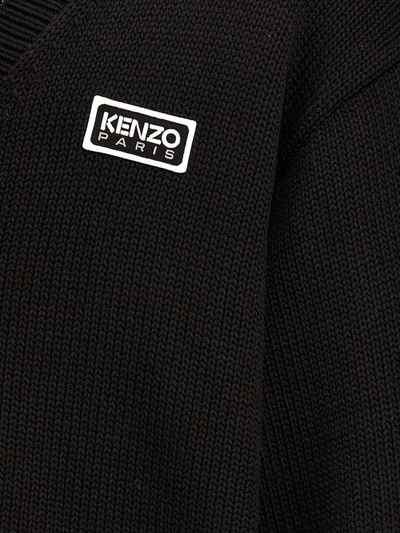 Shop Kenzo ' Paris' Cardigan In Black