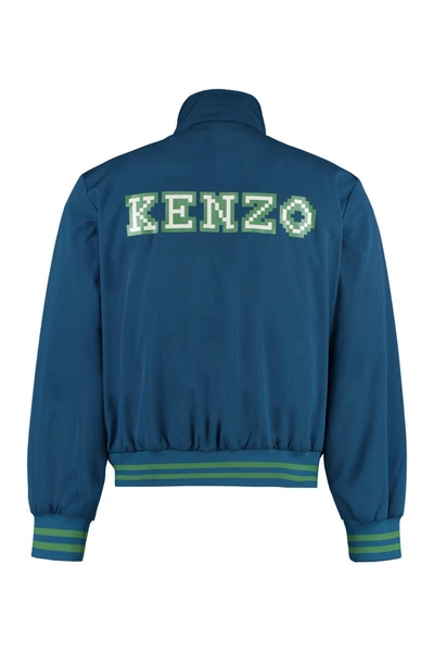 Shop Kenzo Nylon Bomber Jacket In Blue