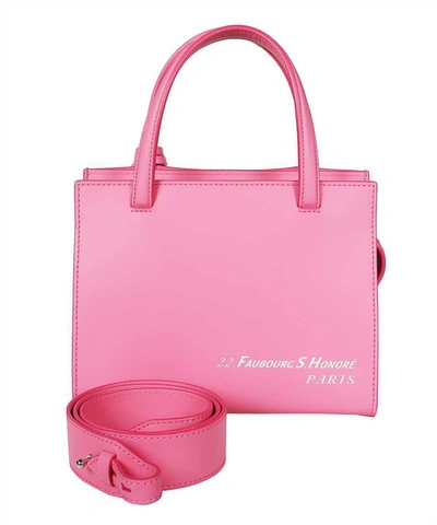 Shop Lanvin Logo Print Leather Handbag In Pink
