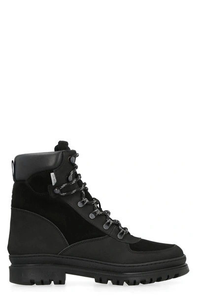 Shop Les Deux Tyler Lace-up Suede Ankle Boots In Black