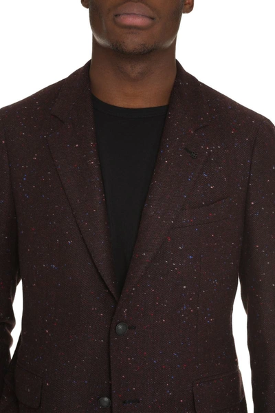 Shop Tagliatore Single-breasted Two-button Jacket In Burgundy