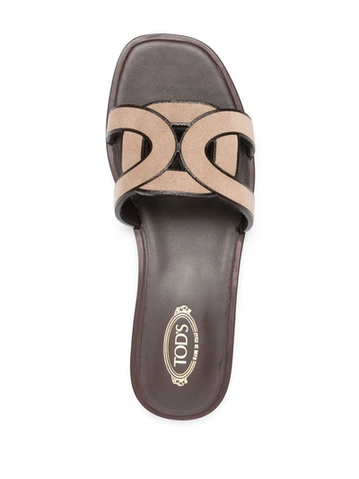 Shop Tod's Sandals In Tabacco Chiaro