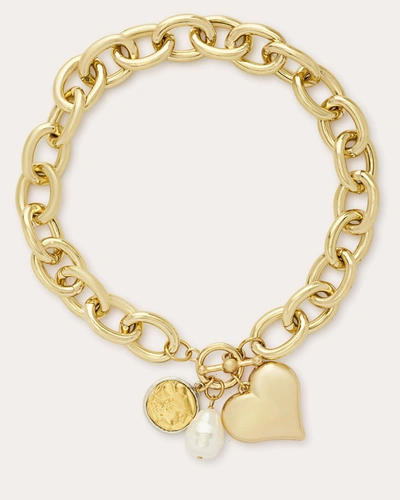 Shop Ramy Brook Heart Charm Necklace In Gold