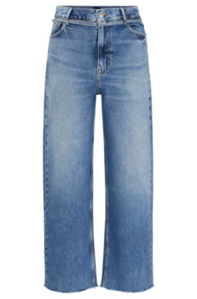 Shop Hugo Boss Blue Jeans With Belt Detail