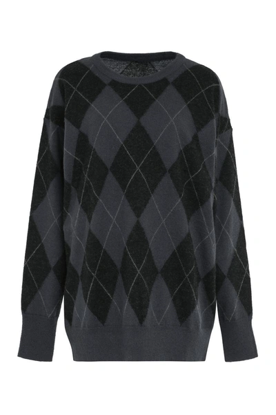 Aspesi Argyle Sweater In Grey
