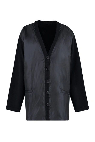 Aspesi Hybrid Button-up Cardigan In Black