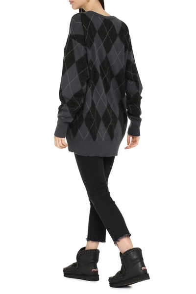 Aspesi Argyle Sweater In Grey
