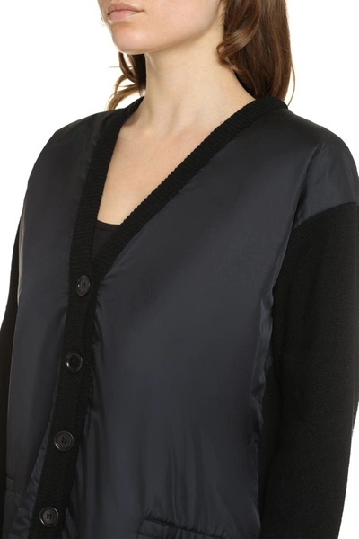 Shop Aspesi Cardigan With Padded Front Panel In Black