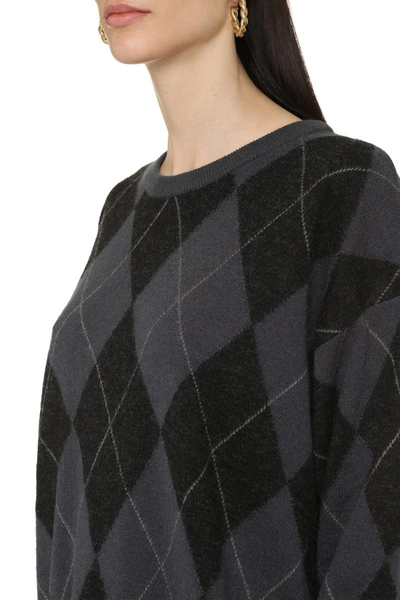 Aspesi Argyle Sweater In Grey