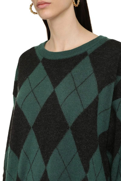 Shop Aspesi Argyle Sweater In Green