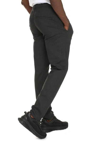 Shop Aspesi Wool Blend Trousers In Grey