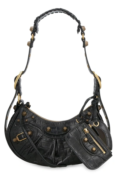 Shop Balenciaga Le Cagole Xs Leather Crossbody Bag In Black