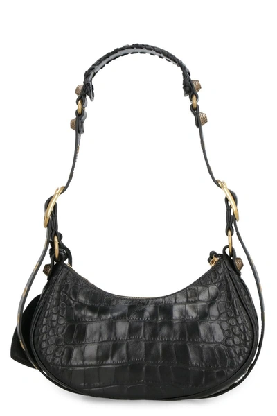 Shop Balenciaga Le Cagole Xs Leather Crossbody Bag In Black