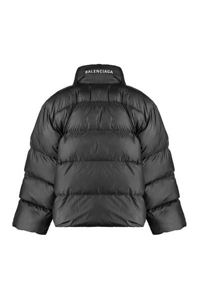 Shop Balenciaga Wrap Oversize Puffer Jacket In Black