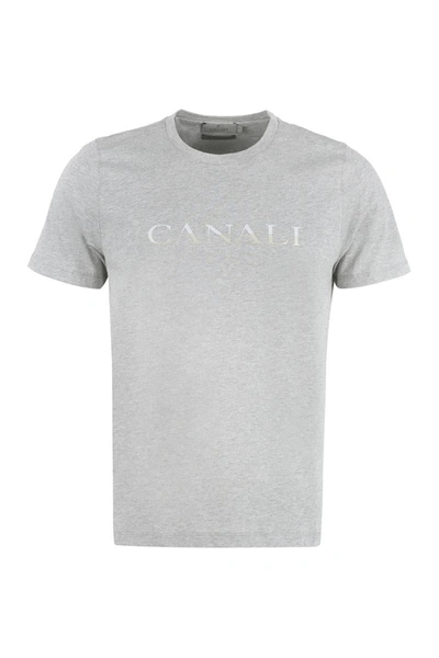 Shop Canali Cotton T-shirt In Grey