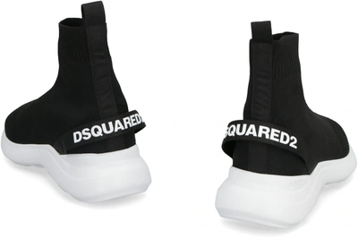 Shop Dsquared2 Fly Knitted Sock-sneakers In Black