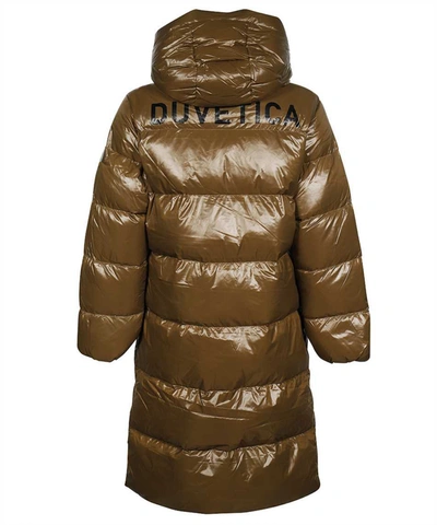 Shop Duvetica Timavo Long Down Jacket In Brown