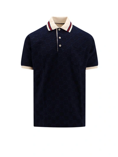 Shop Gucci Polo Shirt In Blue