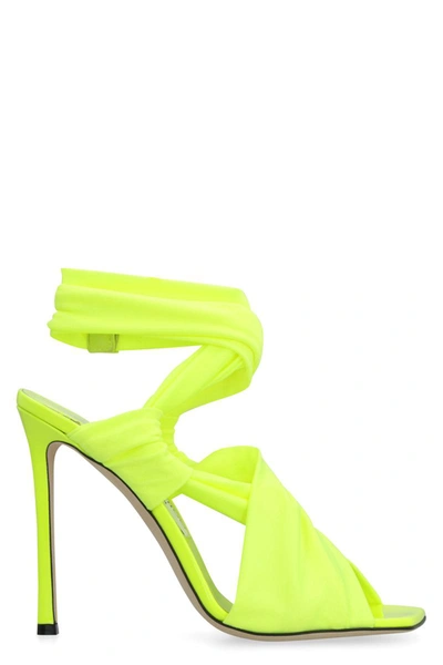 Shop Jimmy Choo Neoma Jersey Strap Sandals In Yellow