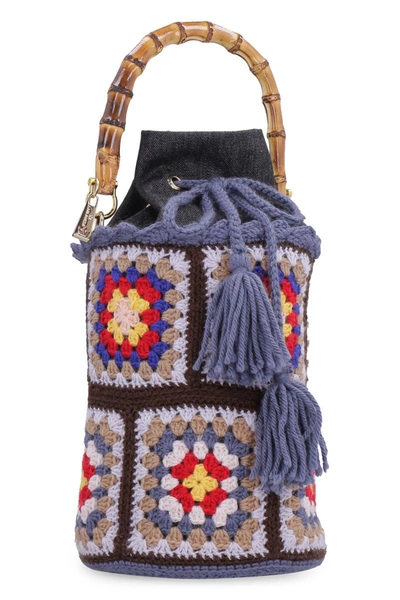 Shop La Milanesa Crochet Bucket Bag In Multicolor