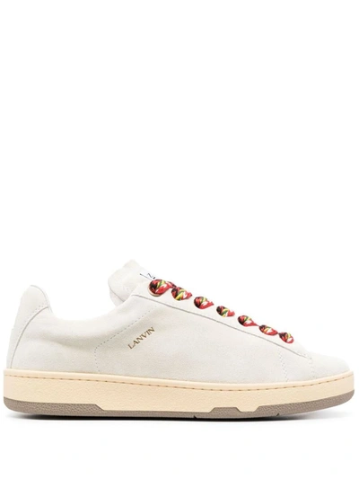Shop Lanvin Lite Curb Leather Sneakers In White