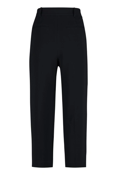 Shop Michael Michael Kors Michael Kors High-waisted Cropped Trousers In Black