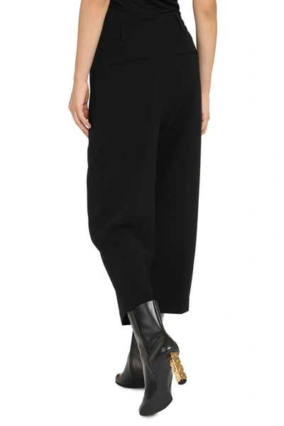 Shop Michael Michael Kors Michael Kors High-waisted Cropped Trousers In Black