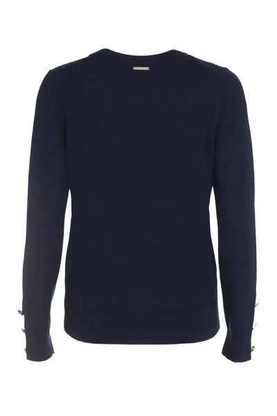 Shop Michael Michael Kors Michael Kors Wool Crew-neck Sweater In Blue