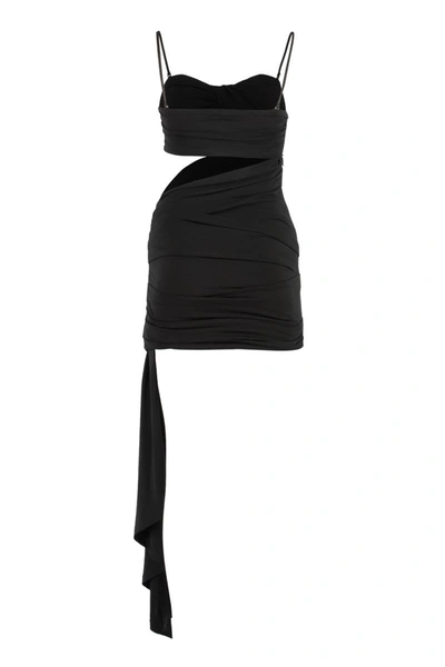 Shop Off-white Crepe Dress In Black