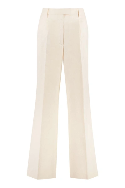 Shop Prada High-rise Cotton Trousers In Pink