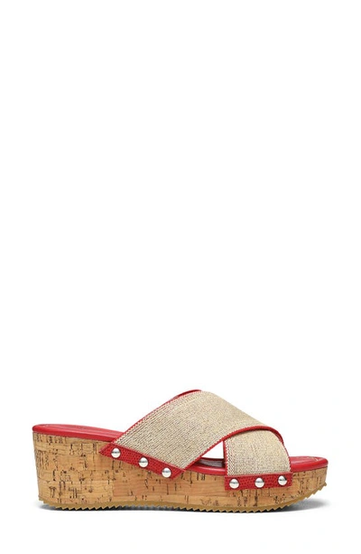 Donald Pliner Summer Platform Wedge Sandal In Tomato