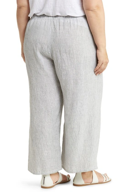 Eileen Fisher Organic Linen Crop Wide Leg Pants In White