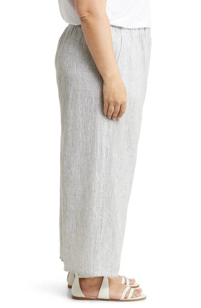 Eileen Fisher Organic Linen Crop Wide Leg Pants In White
